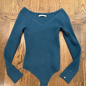 Abercrombie & Fitch Deep Blue Ribbed bodysuit